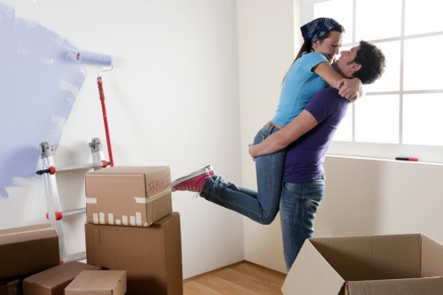 Packed boxes and furniture stored safely in a Peckham storage unit